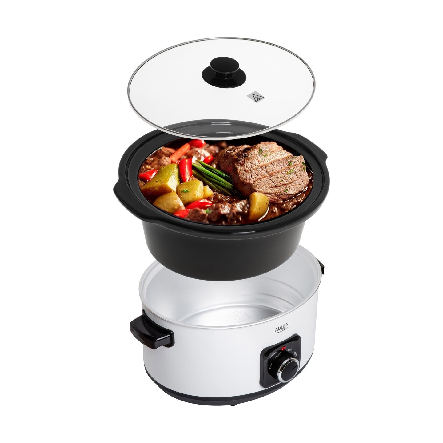 Adler | Slow Cooker | AD 6413w | 290 W | 5.8 L | Number of programs 3 | White
