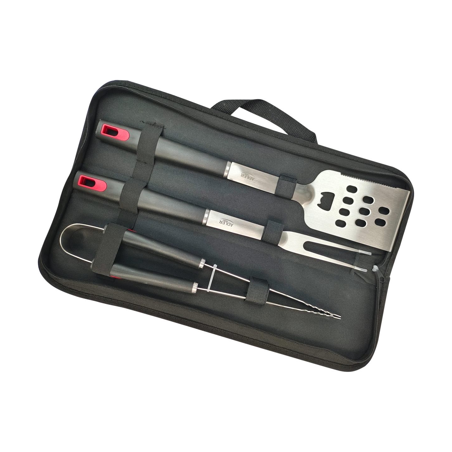 Adler | Grill Utensil Set with Carrying Case | AD 6727 | Grill Cutlery Set | 4 pc(s) | Stainless Steel/Black