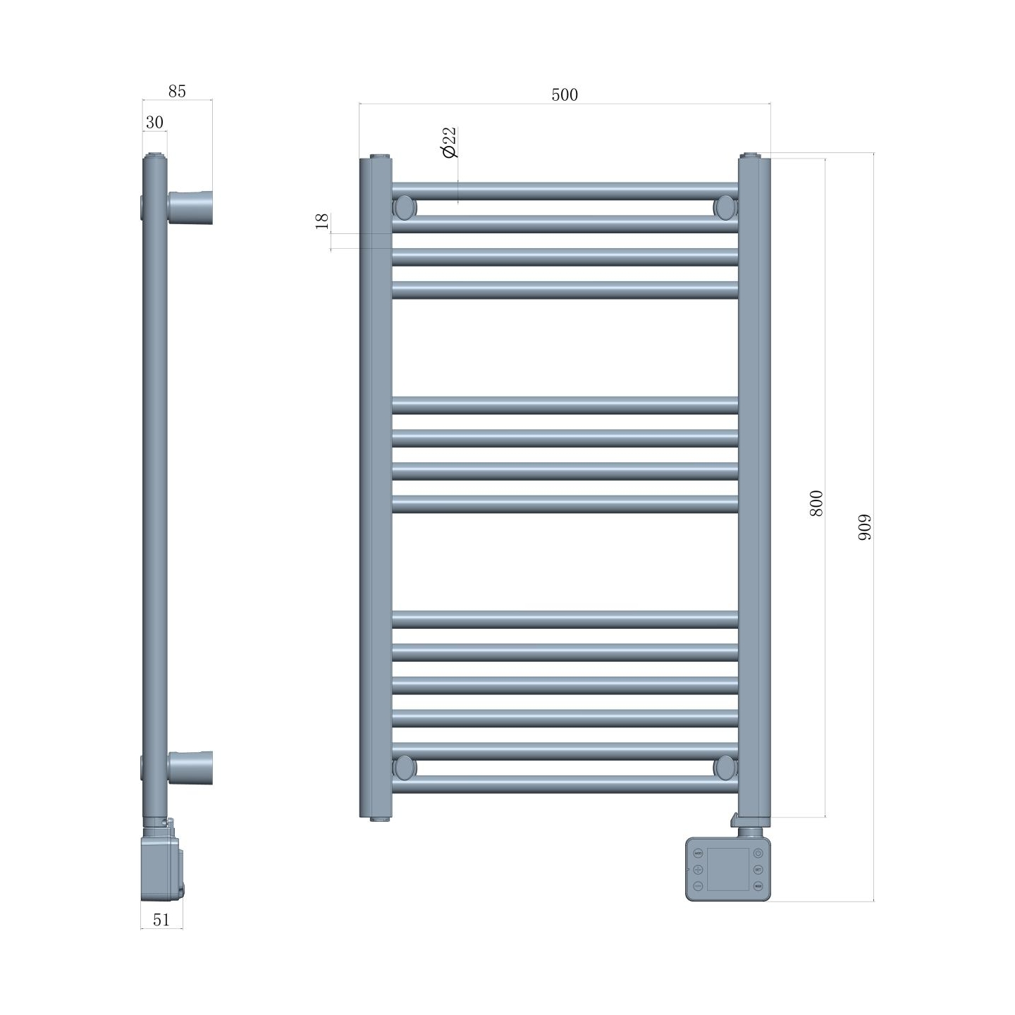 Adler LED Electric Bathroom Radiator | AD 7824 | Radiator | 600 W | White | IP24