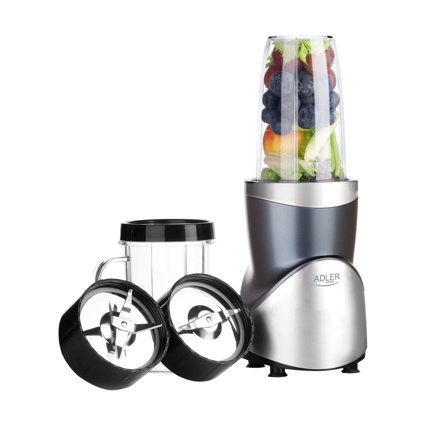 Adler Blender Smoothie Set | AD 4084 | Tabletop | 1200 W | Jar material BPA-Free | Jar capacity 0.3+0.5+0.5+0.7 L | Ice crushing