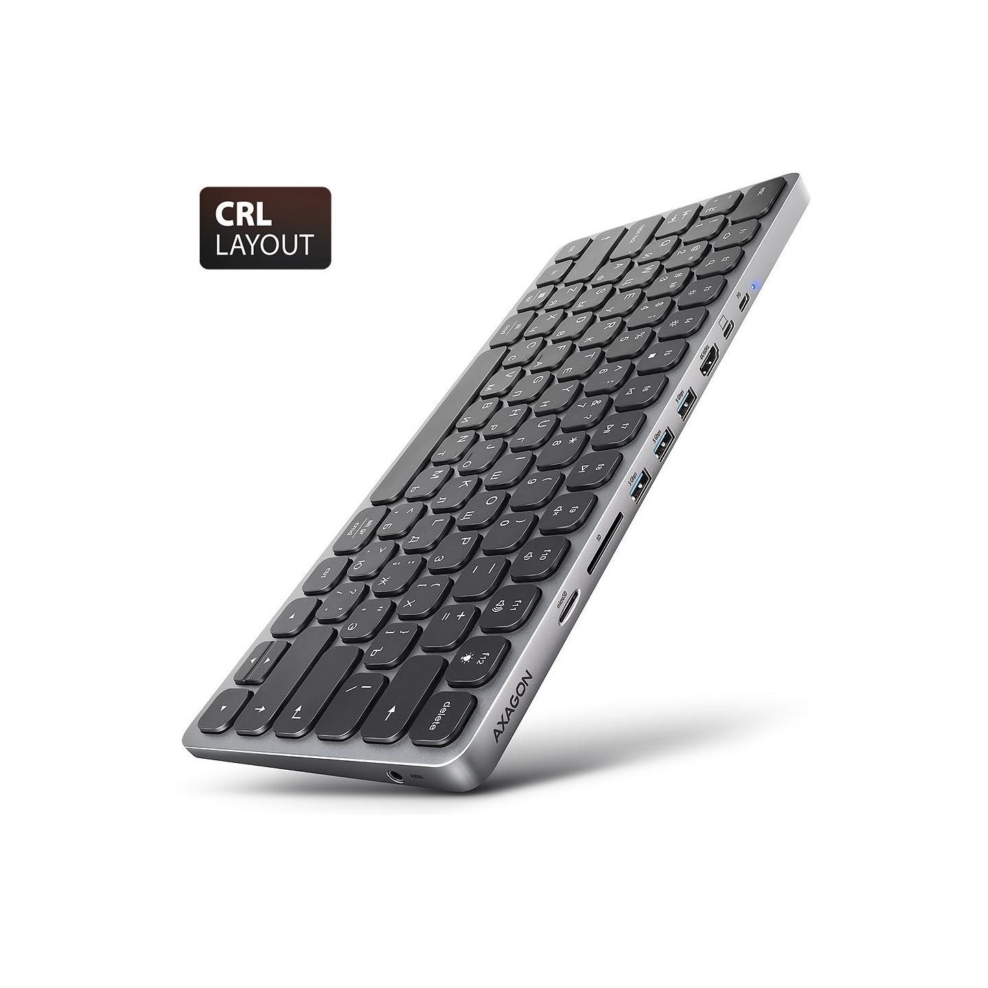 Axagon HMC-KB-CRL hub + keyboa rd 5Gbps HDMI PD Cyrili