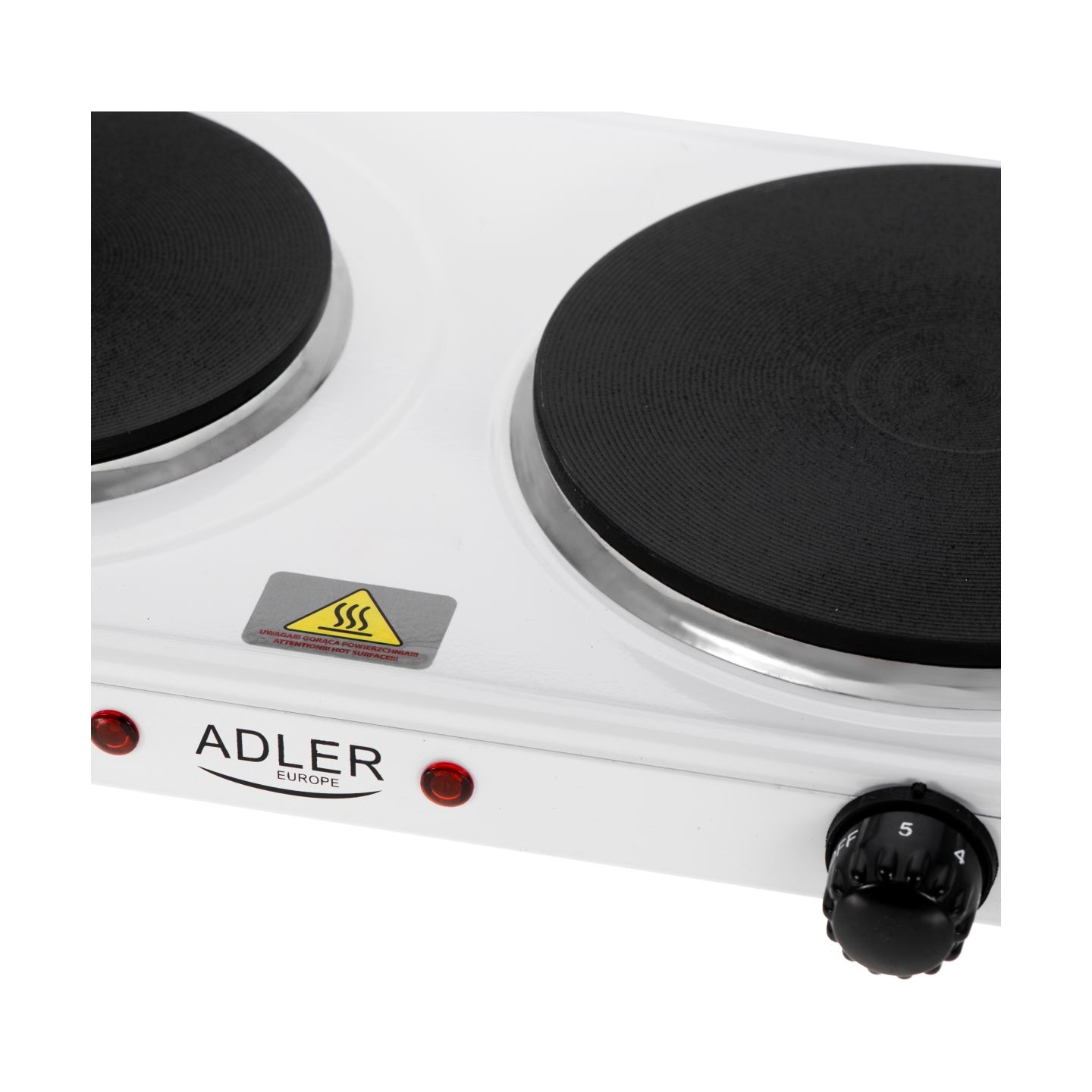 Adler Hot Plate | AD 6520 | Number of burners/cooking zones 2 | White | Electric