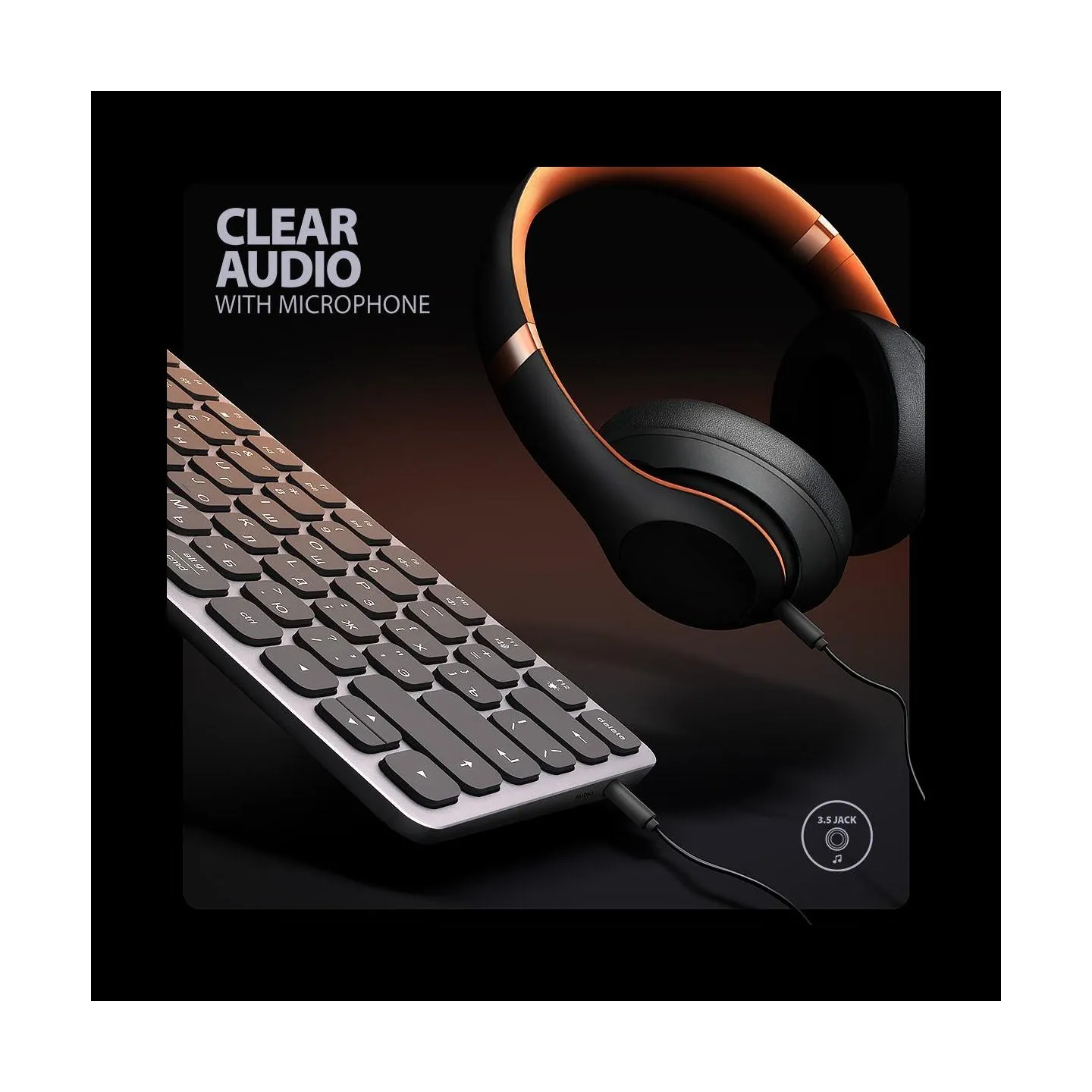 Axagon KEYBOARD + I/O HUB 9IN1/0.6M HMC-KB-CRL AXAGON