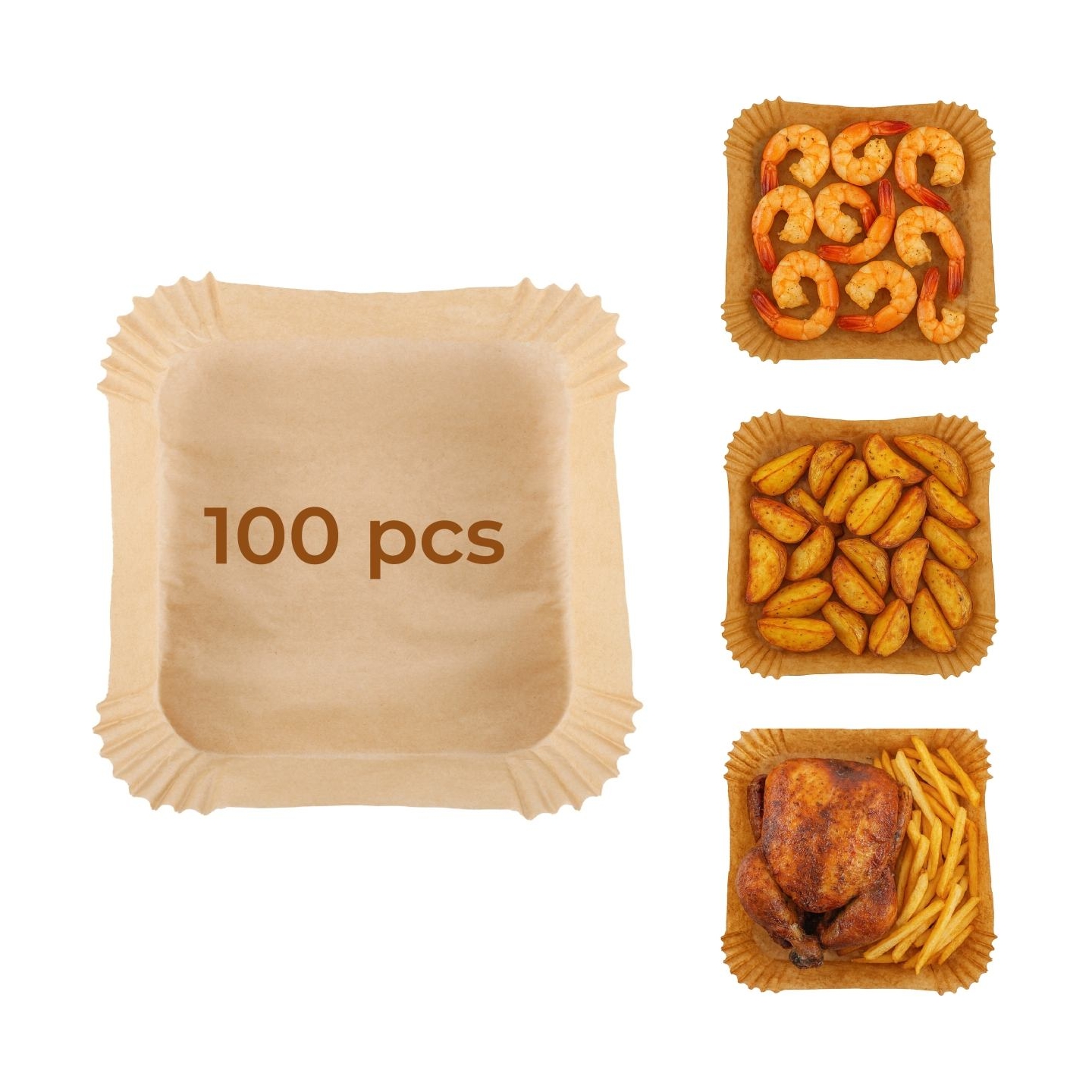 Adler Paper Liners for Air Fryer | AD 6732 | 100 | Dimensions (W x L) 20 x 20 x 4.5 cm