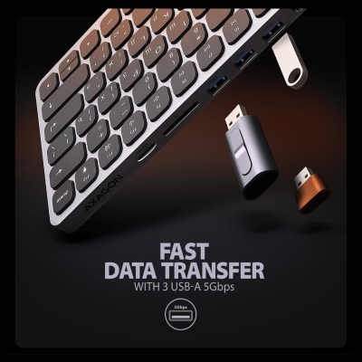 Axagon HMC-KB-CRL hub + keyboa rd 5Gbps HDMI PD Cyrili