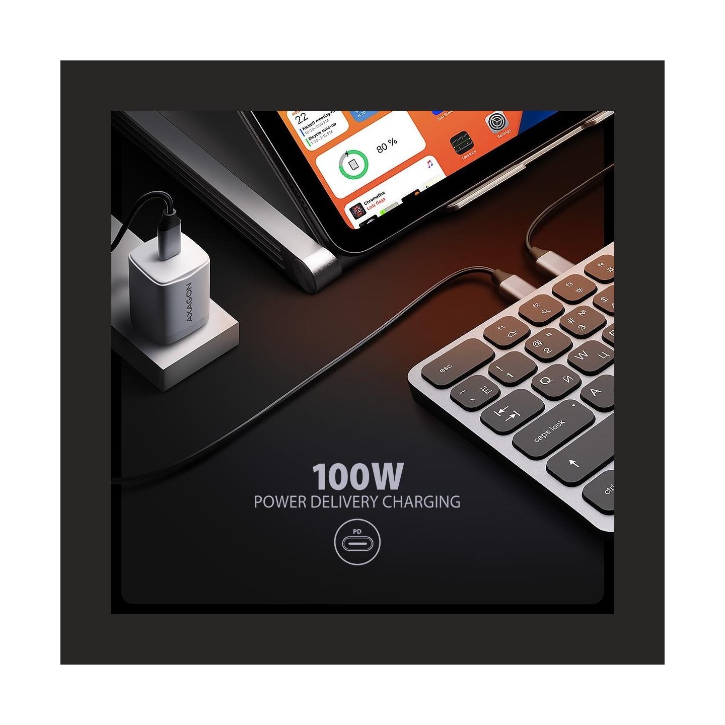 Axagon HMC-KB-CRL hub + keyboa rd 5Gbps HDMI PD Cyrili