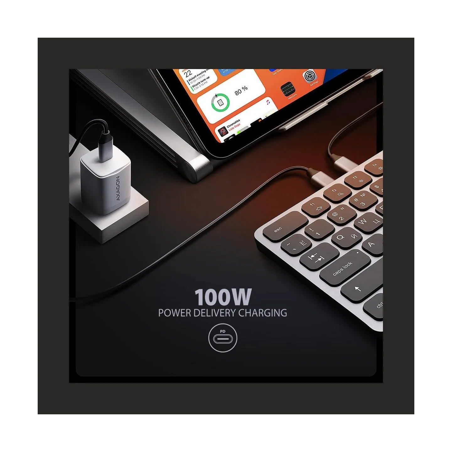 Axagon KEYBOARD + I/O HUB 9IN1/0.6M HMC-KB-CRL AXAGON