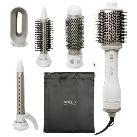 Adler 5-in-1 Curling Iron-Dryer | AD 2027 | Number of heating levels 2 | 1200 W | White/Champagne