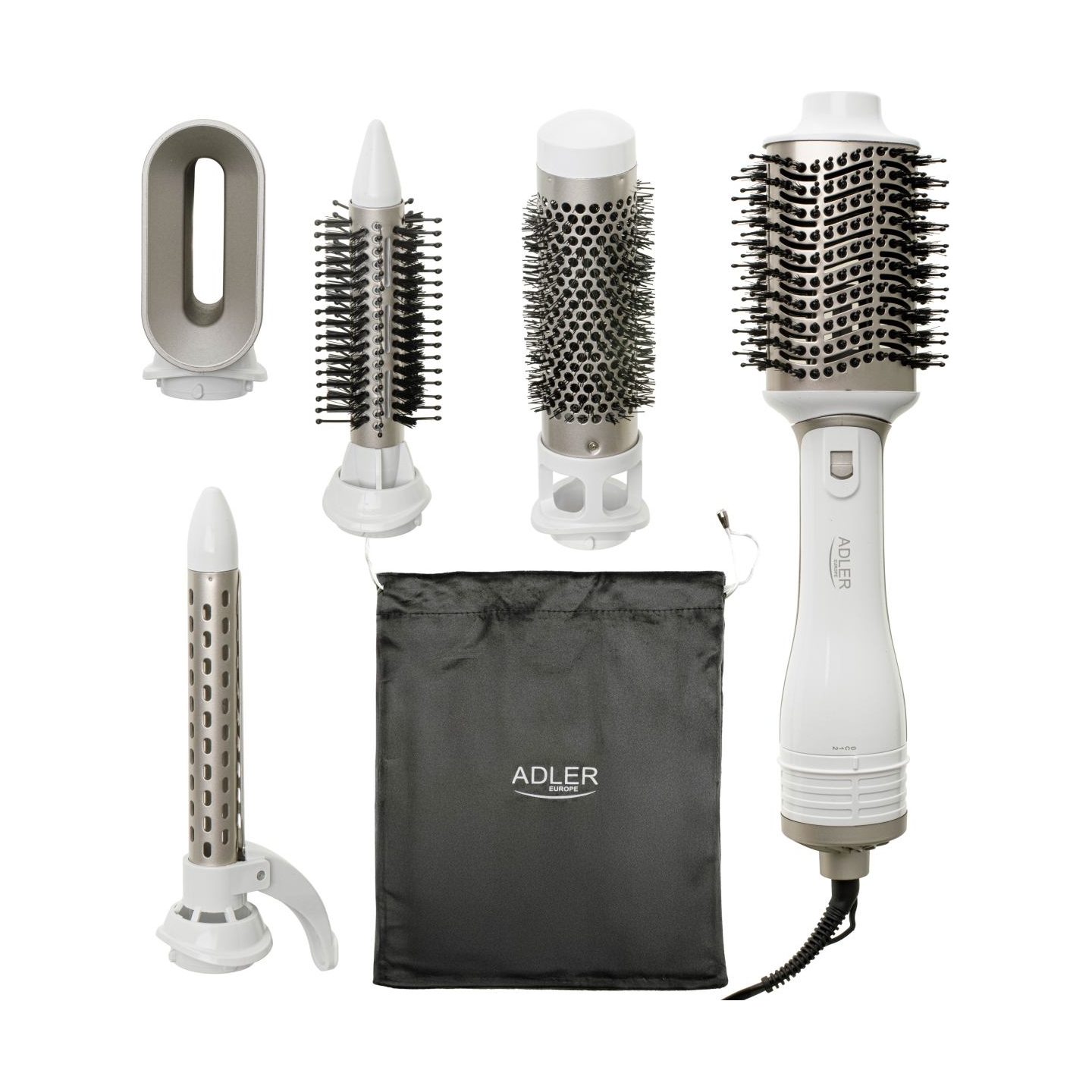 Adler 5-in-1 Curling Iron-Dryer | AD 2027 | Number of heating levels 2 | 1200 W | White/Champagne