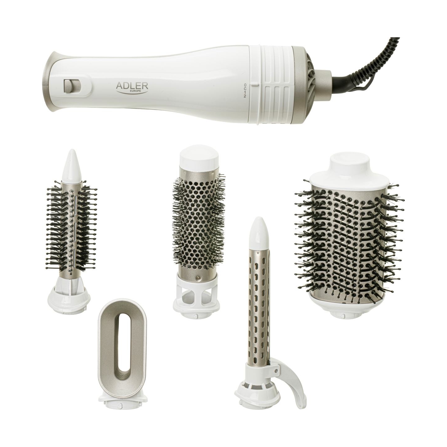 Adler 5-in-1 Curling Iron-Dryer | AD 2027 | Number of heating levels 2 | 1200 W | White/Champagne