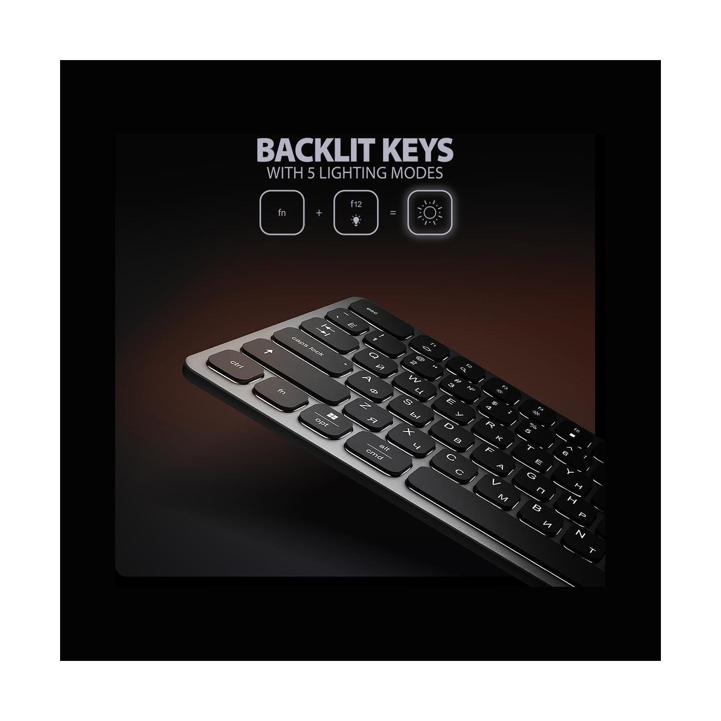 Axagon HMC-KB-CRL USB-C 5Gbps KEYBOARD 9in1 hub - RUS. HDMI, PD and 3 USB-A ports. USB-C cable 60 cm.