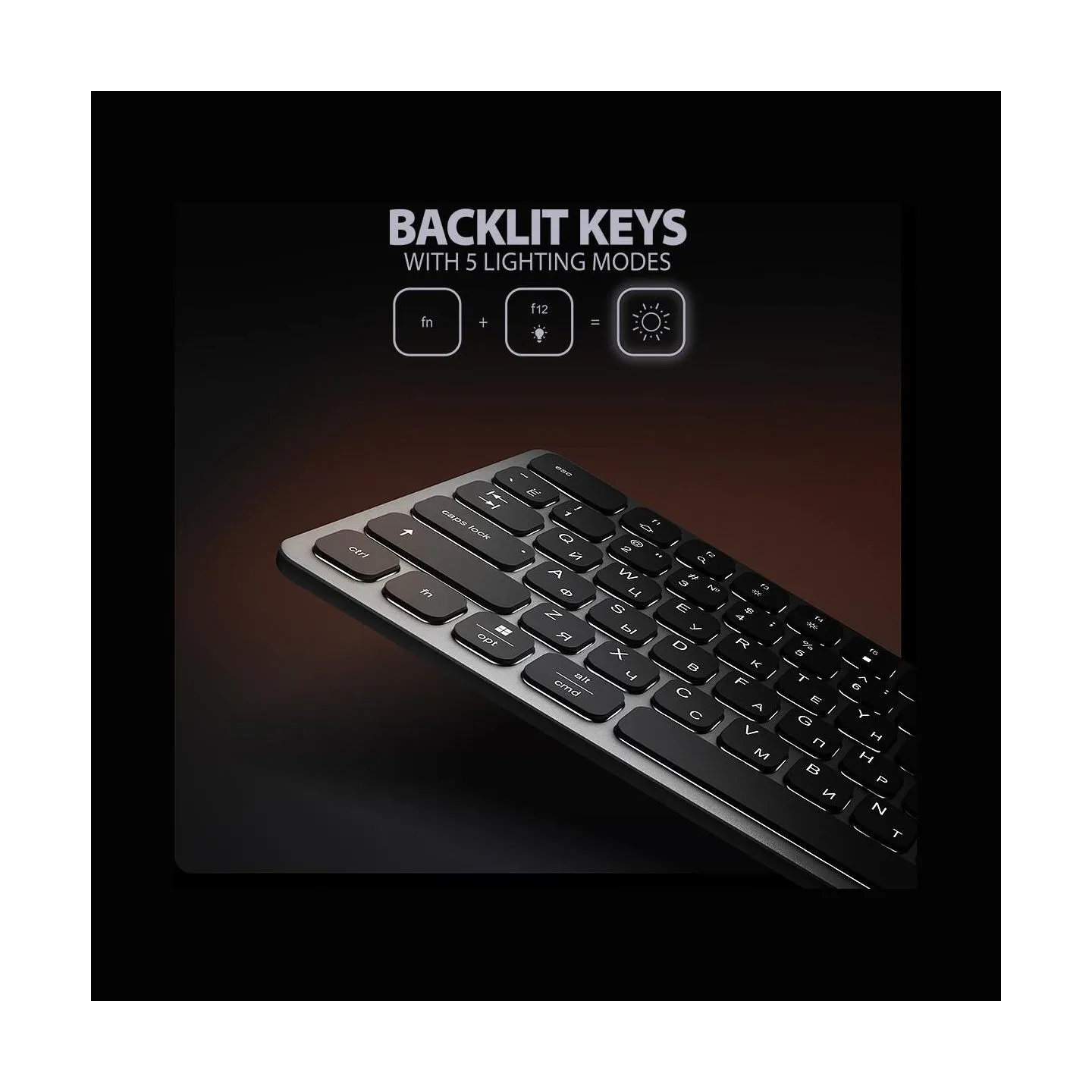Axagon HMC-KB-CRL USB-C 5Gbps KEYBOARD 9in1 hub - RUS. HDMI, PD and 3 USB-A ports. USB-C cable 60 cm.