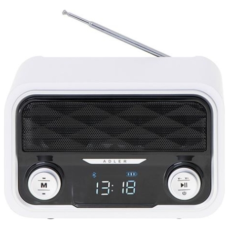 Adler | Bluetooth Radio | AD 1185 | AUX in | White