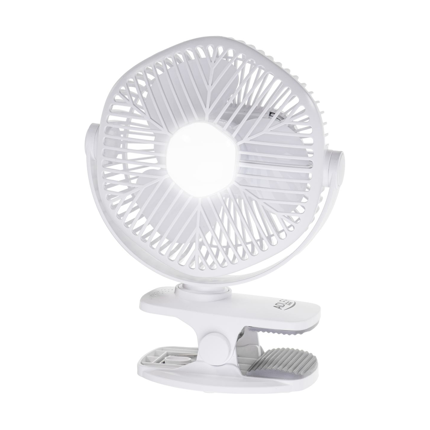 Adler Rechargeable fan with clip | AD 7335 | Table Fan | 6 W | Diameter 12.7 cm | Number of speeds 3 | Oscillation | White