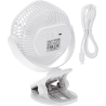 Adler Rechargeable fan with clip | AD 7335 | Table Fan | 6 W | Diameter 12.7 cm | Number of speeds 3 | Oscillation | White