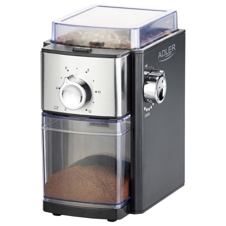 Adler | Coffee Grinder | AD 4448 | 300 W | Coffee beans capacity 250 g | Number of cups 12 per container pc(s) | Black