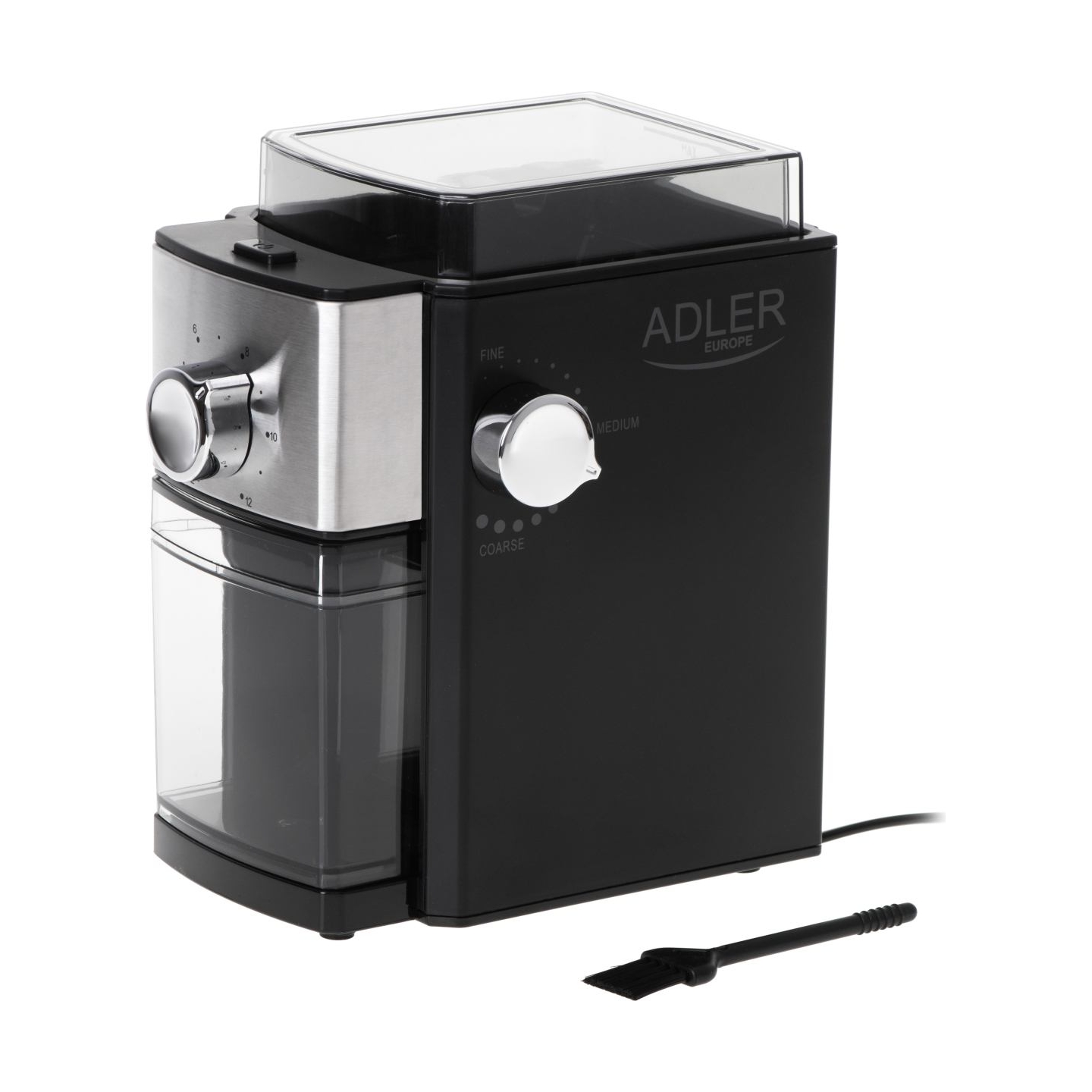 Adler | Coffee Grinder | AD 4448 | 300 W | Coffee beans capacity 250 g | Number of cups 12 per container pc(s) | Black