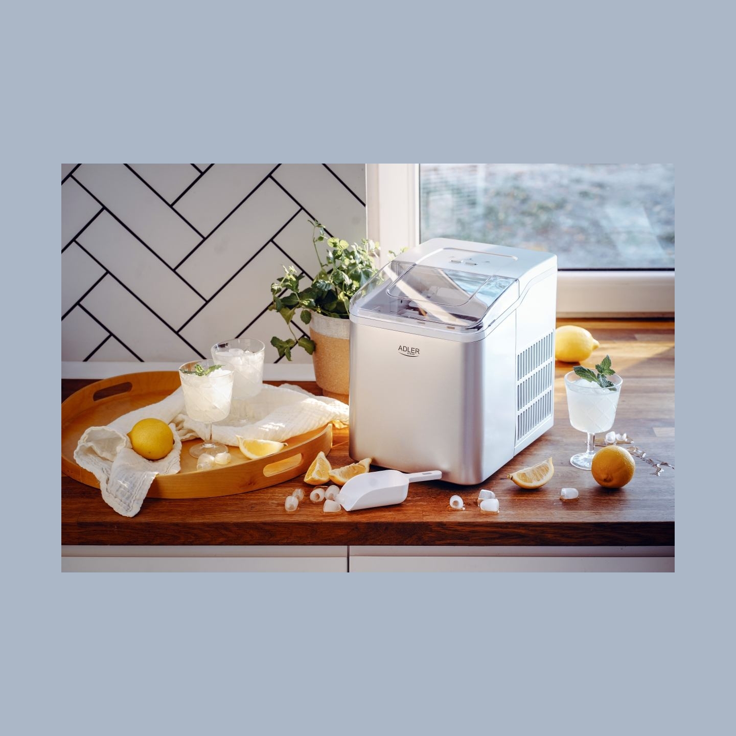 Adler | Ice Maker | AD 8086 | Power 100 W | Silver
