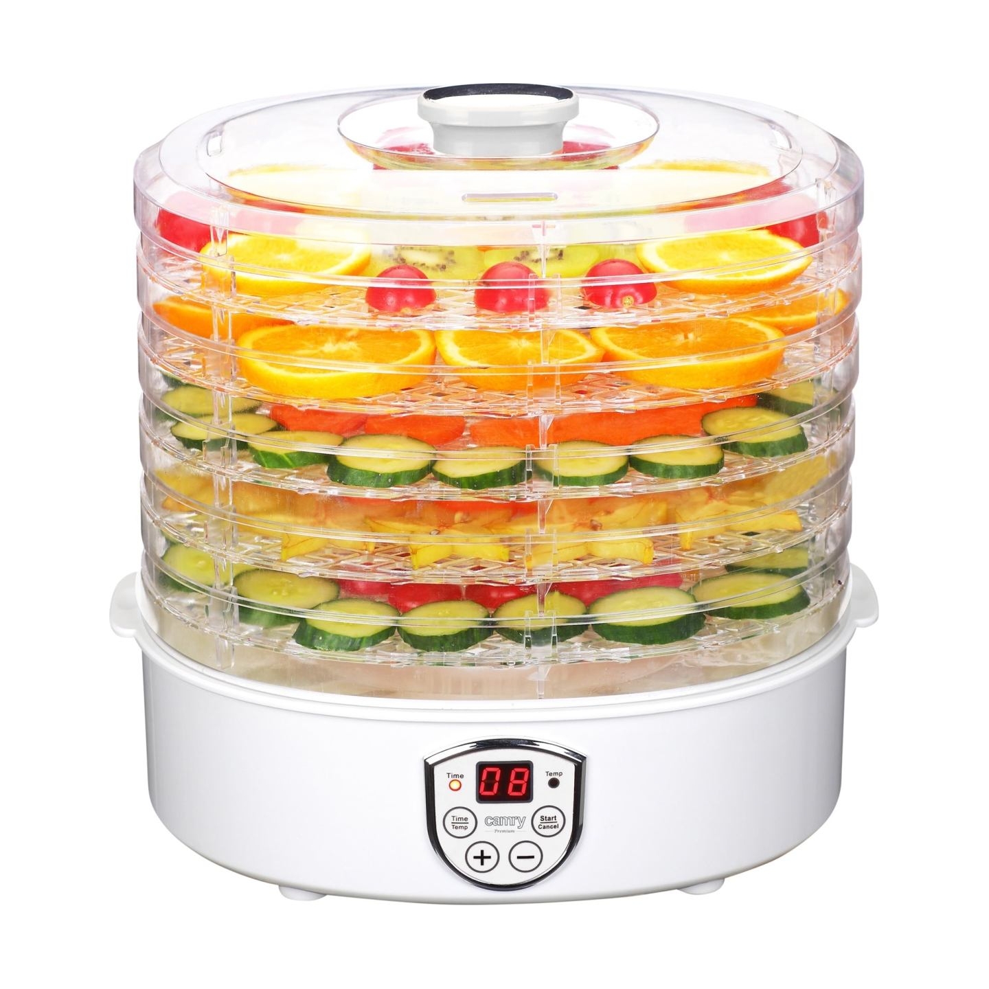 Camry | Food Dehydrator | CR 6659 | Power 240 W | Number of trays 5 | Temperature control | Integrated timer | White