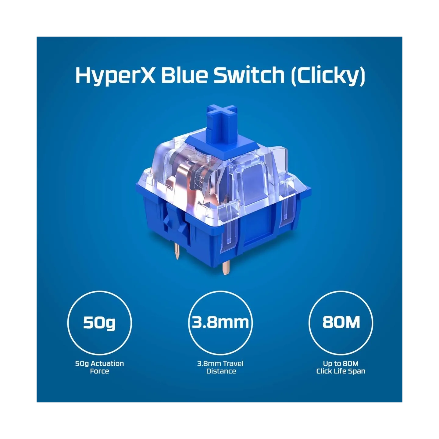 Hyperx Keyboard Alloy Origins Core PBT HX Blue 639N8AA#ABA