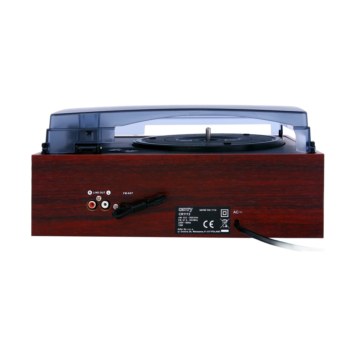 Camry | Turntable with radio | CR 1113 | AUX in | Brown
