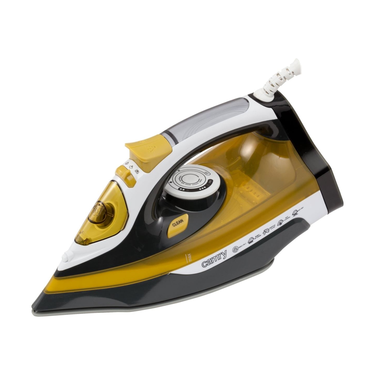 Camry | Iron | CR 5029 | Steam Iron | 2400 W | Continuous steam 40 g/min | Steam boost performance 70 g/min | White/Black/Gold