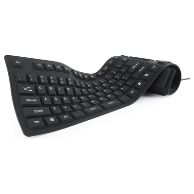 Gembird KEYBOARD FLEXIBLE USB ENG/BLACK KB-109F-B GEMBIRD