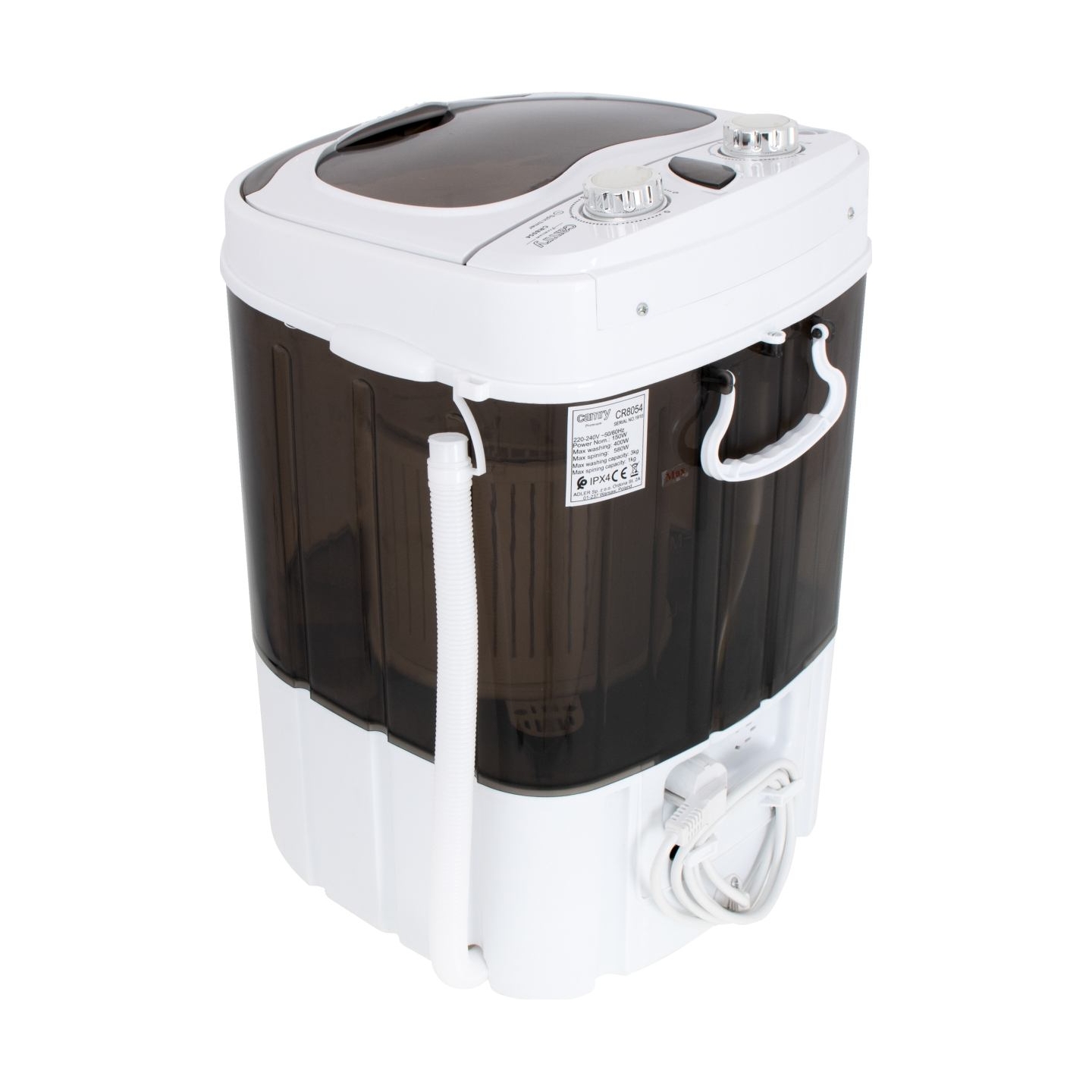 Camry | Mini washing machine | CR 8054 | Top loading | Washing capacity 3 kg | Depth 37 cm | Width 36 cm | White/Gray