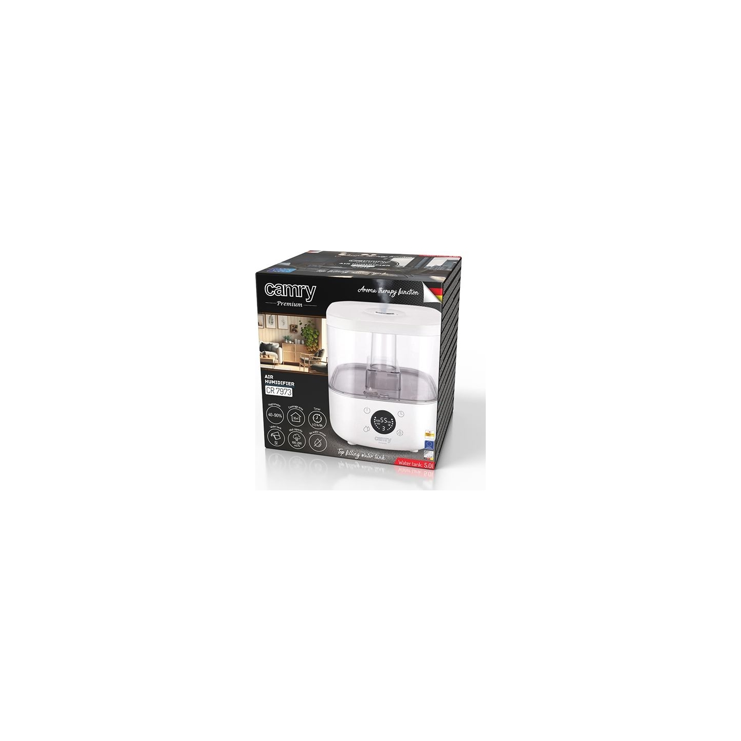 Camry | CR 7973w | Humidifier | 23 W | Water tank capacity 5 L | Suitable for rooms up to 35 m² | Ultrasonic | Humidification ca