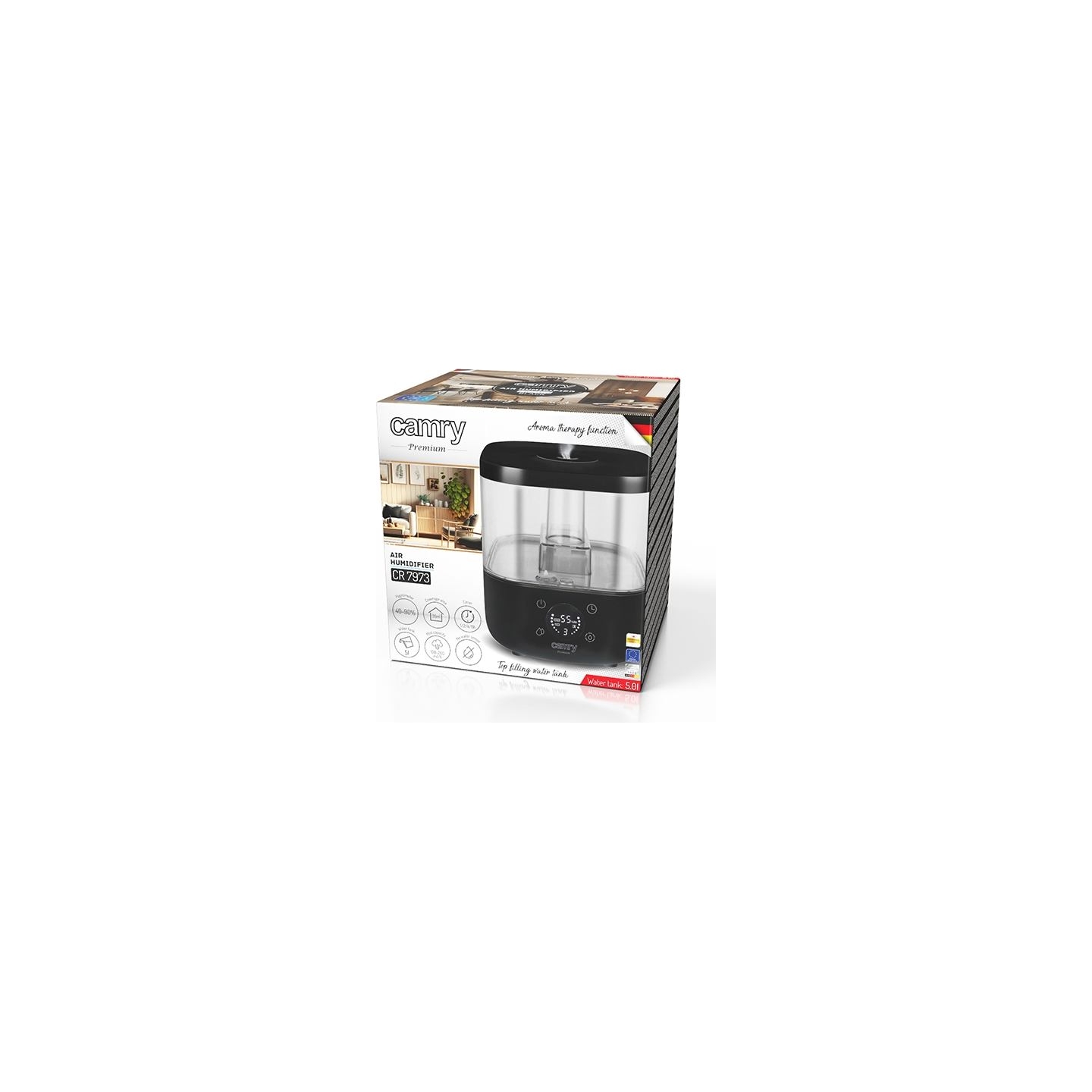 Camry | CR 7973b | Humidifier | 23 W | Water tank capacity 5 L | Suitable for rooms up to 35 m² | Ultrasonic | Humidification ca