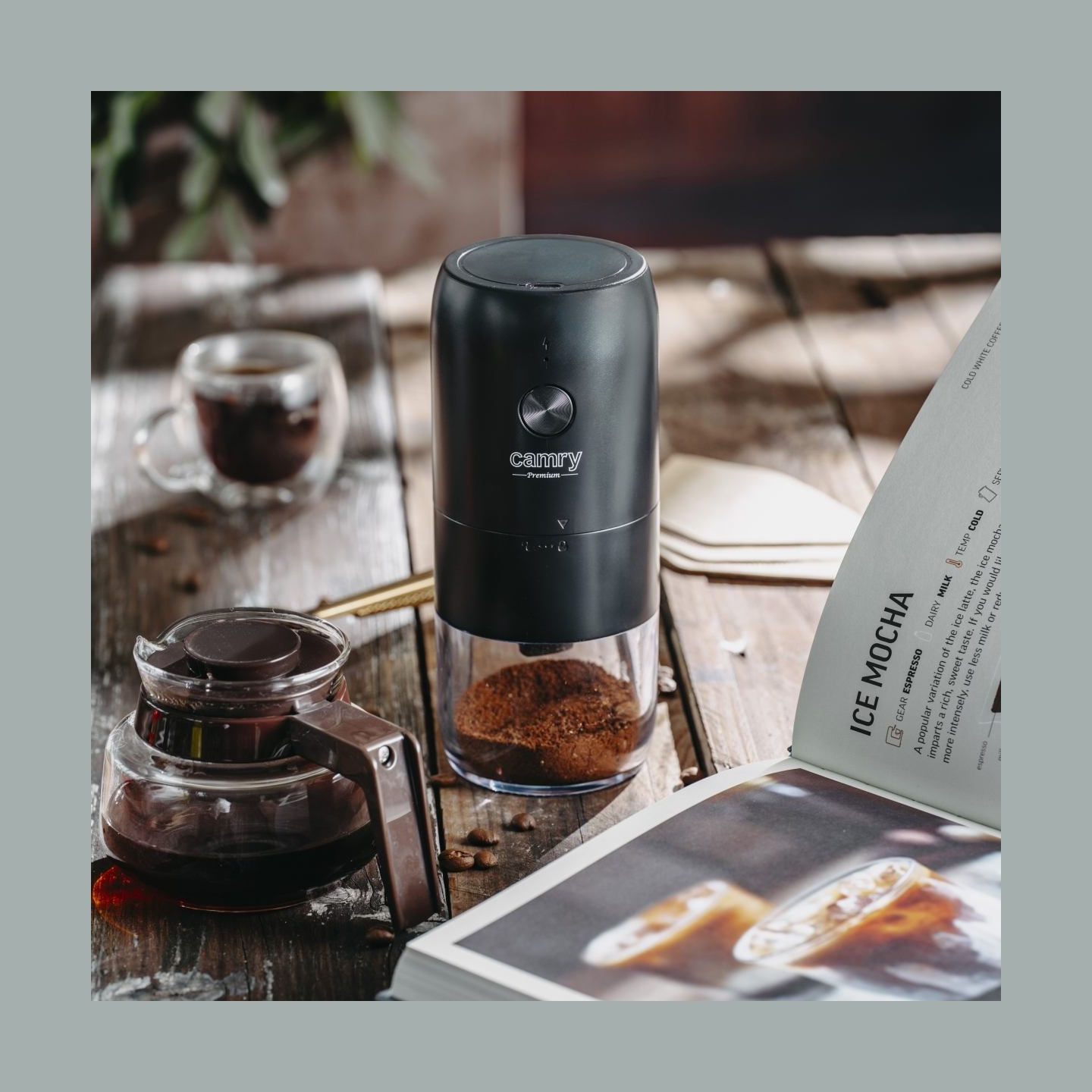 Camry Cordless USB Electric Coffee Grinder | CR 4302 | 25 W | Coffee beans capacity 25-30 g | Black