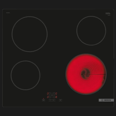 Bosch Hob | PKE61RBA2E | Electric | Number of burners/cooking zones 4 | Touch | Timer | Black