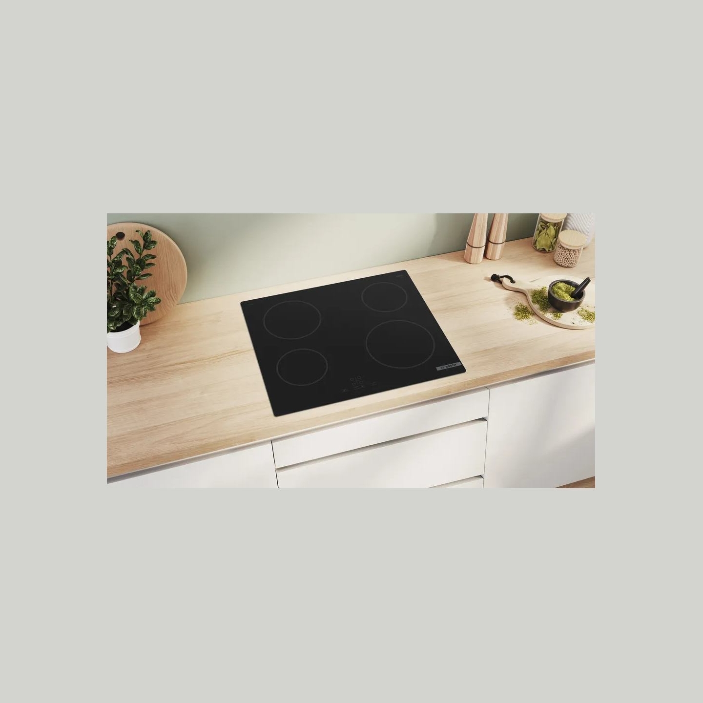 Bosch Hob | PKE61RBA2E | Electric | Number of burners/cooking zones 4 | Touch | Timer | Black