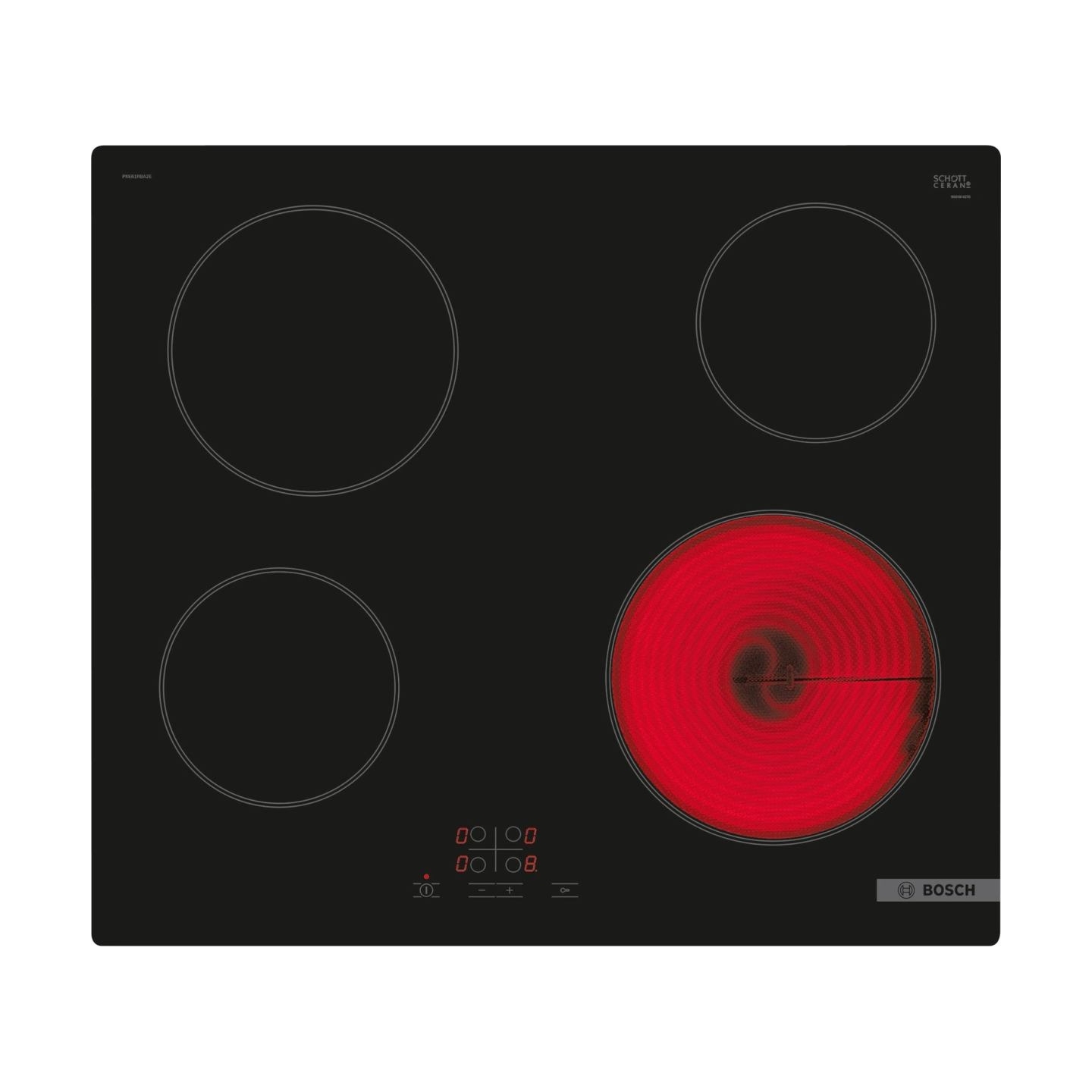 Bosch Hob | PKE61RBA2E | Electric | Number of burners/cooking zones 4 | Touch | Timer | Black