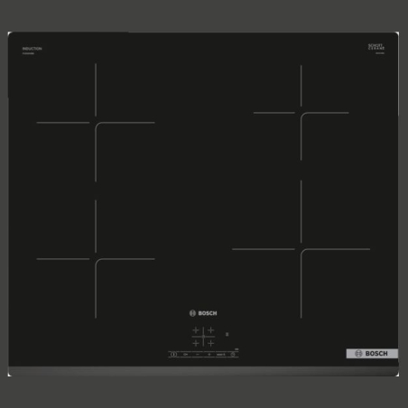 Bosch | Hob | PUE63KBB6E | Induction | Number of burners/cooking zones 4 | Touch | Timer | Black