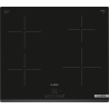 Bosch | Hob | PUE63KBB6E | Induction | Number of burners/cooking zones 4 | Touch | Timer | Black