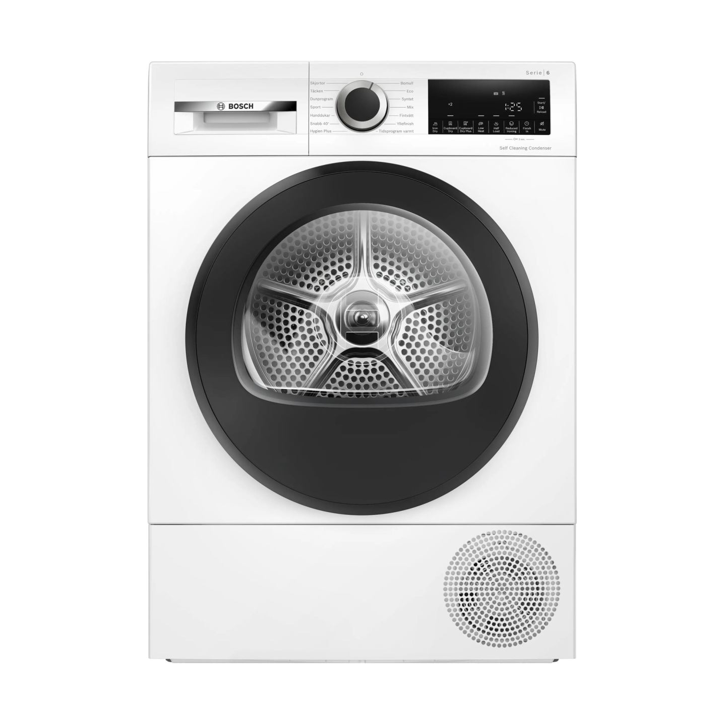 Bosch Dryer Machine | WQG2420PSN | Energy efficiency class A++ | Front loading | 9 kg | Heat pump | LED | Depth 61.3 cm | White