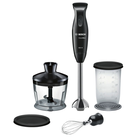 Bosch | Blender | CleverMixx MSM2650B | Hand Blender | 600 W | Number of speeds 12 | Chopper | Mini chopper | Black