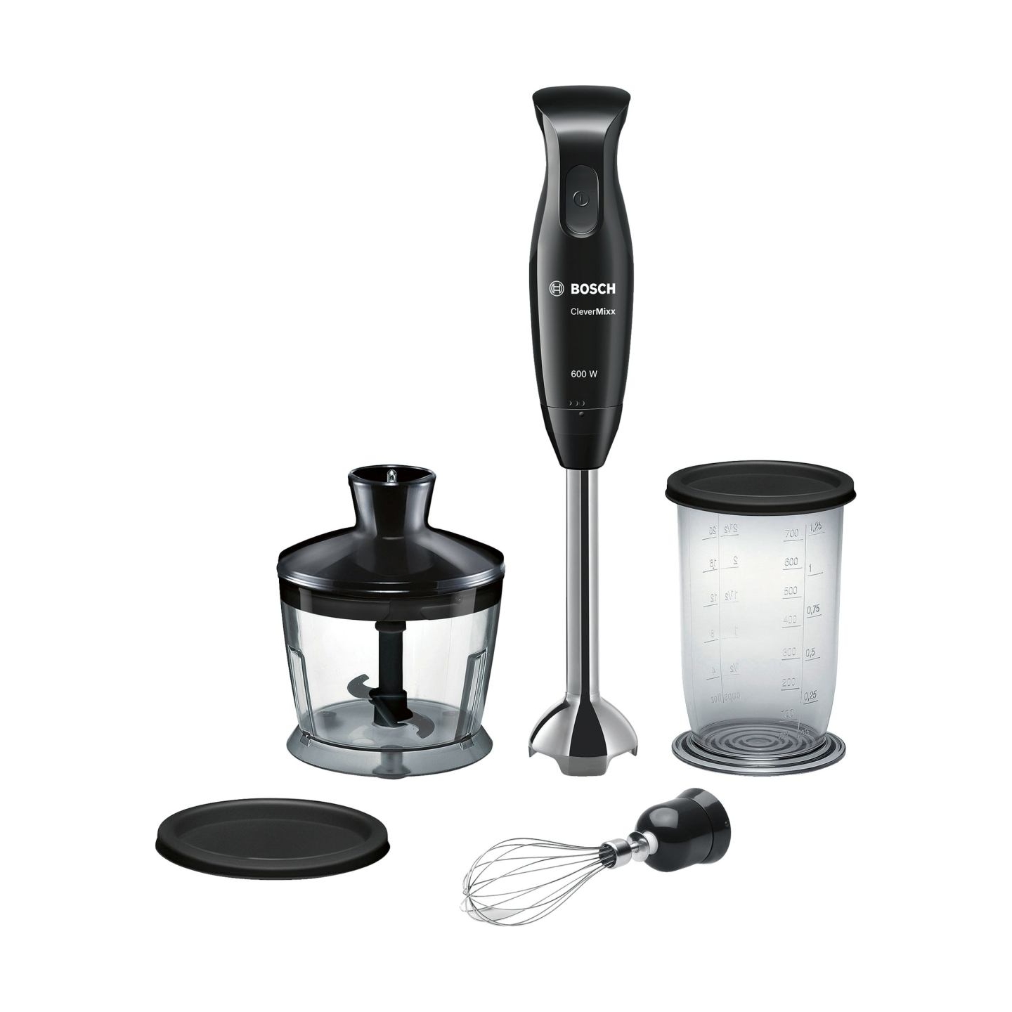 Bosch | Blender | CleverMixx MSM2650B | Hand Blender | 600 W | Number of speeds 12 | Chopper | Mini chopper | Black