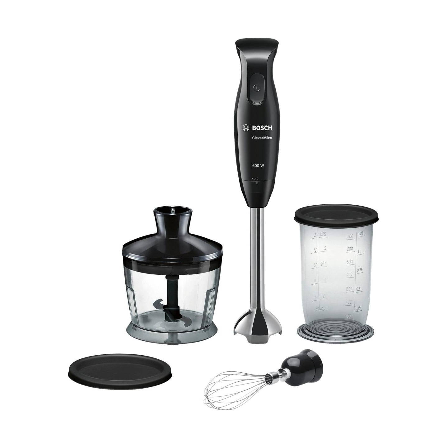 Bosch | Blender | CleverMixx MSM2650B | Hand Blender | 600 W | Number of speeds 12 | Chopper | Mini chopper | Black
