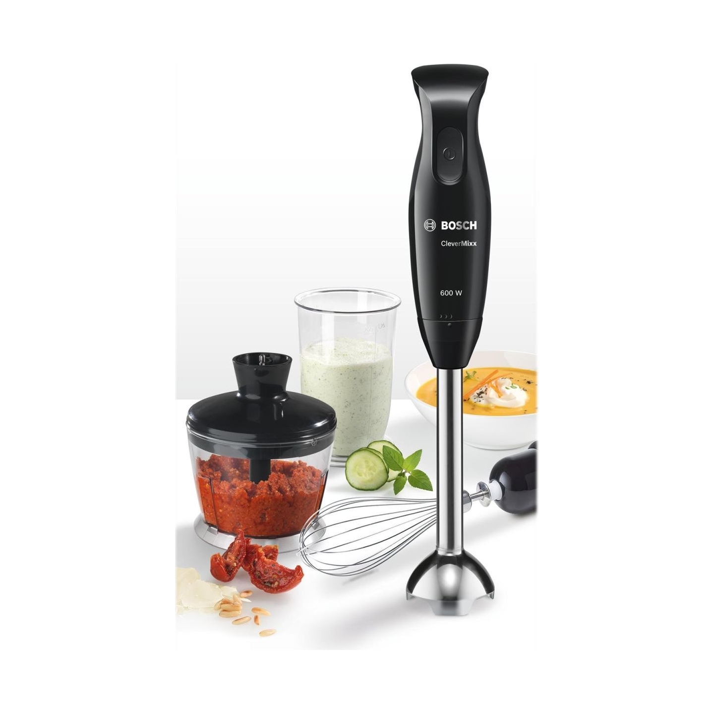 Bosch | Blender | CleverMixx MSM2650B | Hand Blender | 600 W | Number of speeds 12 | Chopper | Mini chopper | Black