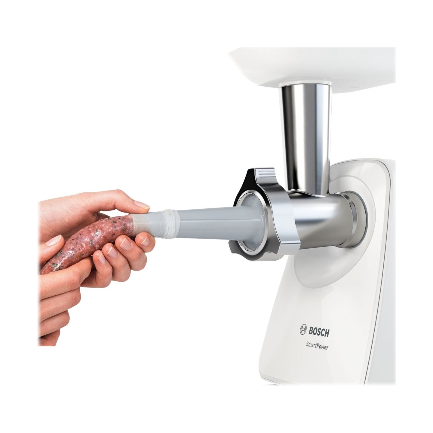 Bosch | Meat mincer SmartPower | MFW2510W | White | 350 W | Number of speeds 1 | 2 Discs: 3.8 and 8 mm; Sausage filler accessory
