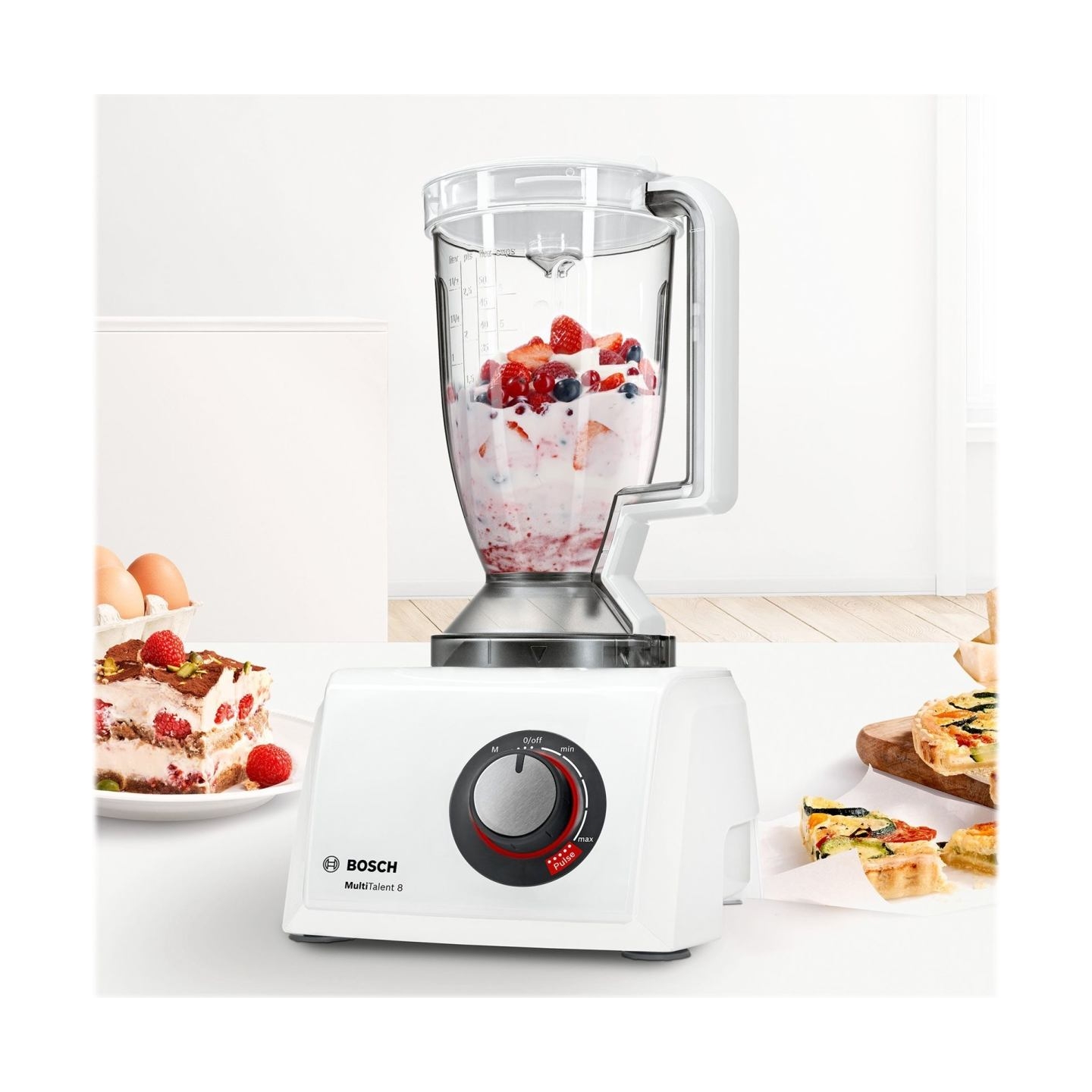 Bosch | Food Processor MultiTalent 8 | MC812W501 | 1000 W | Number of speeds 2 | Bowl capacity 3.9 L | Blender | White