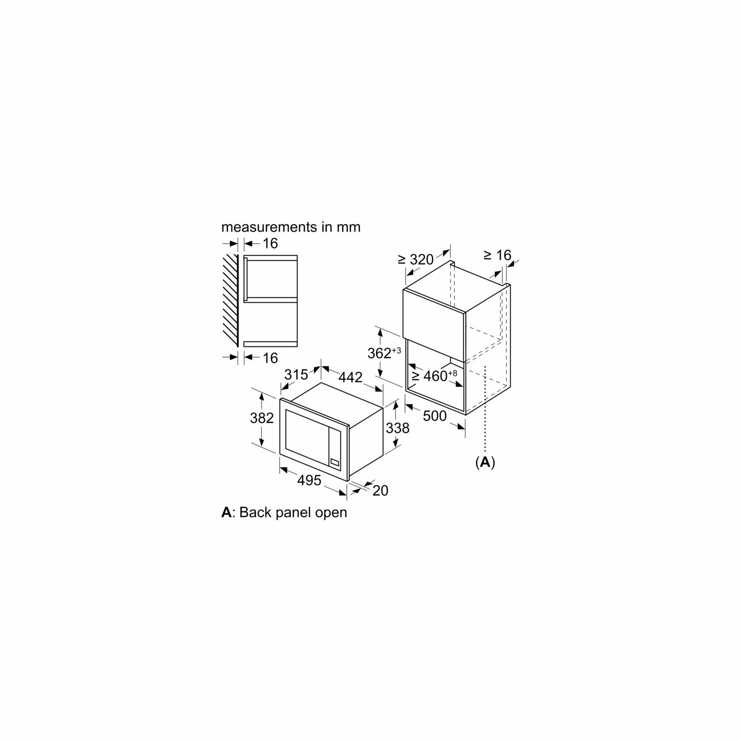 Bosch | Microwave Oven | BFL523MW3 | Built-in | 800 W | White