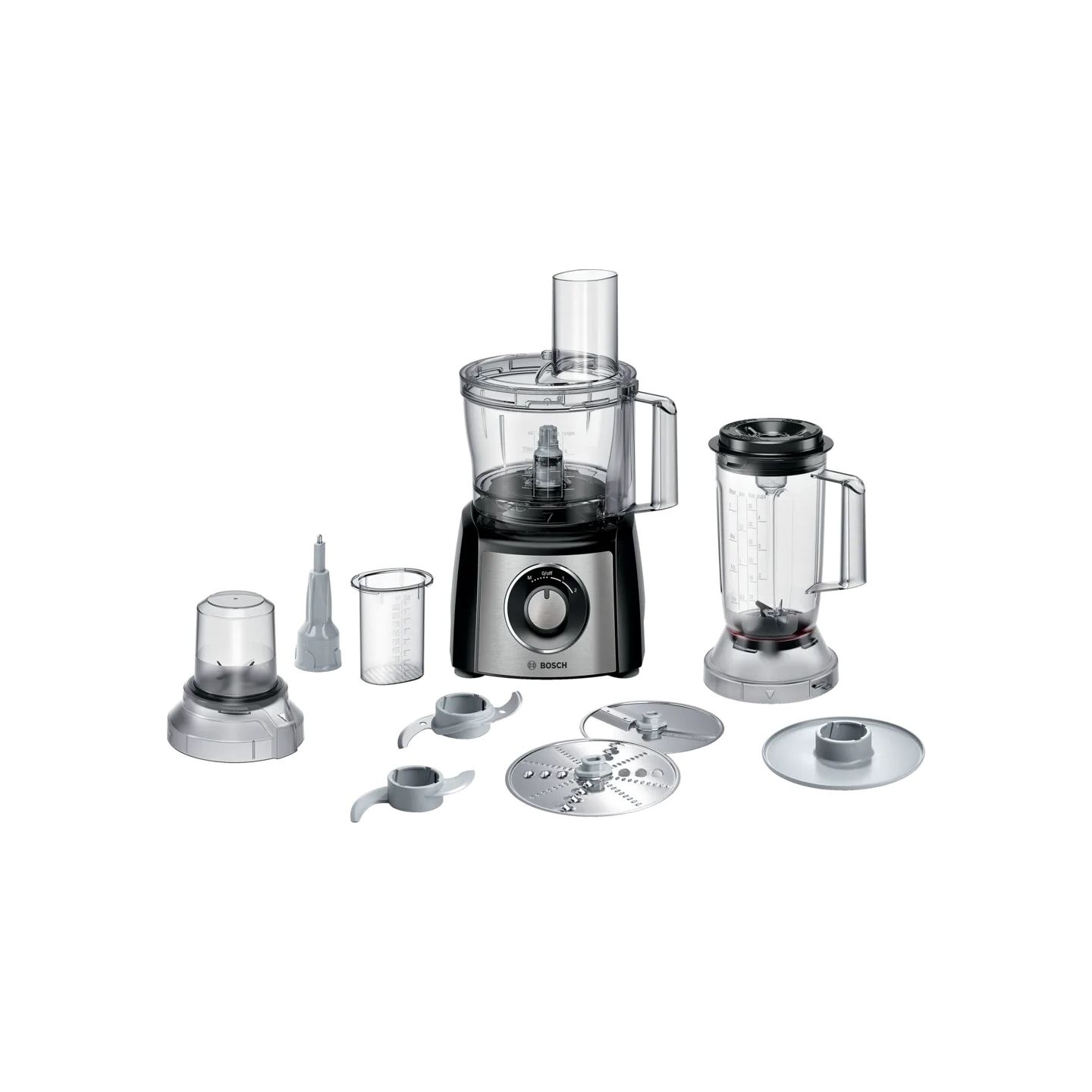 Bosch | Food Processor MultiTalent 3 Plus | MCM3PM386 | 900 W | Number of speeds 2 | Bowl capacity 2.3 L | Black/Stainless steel