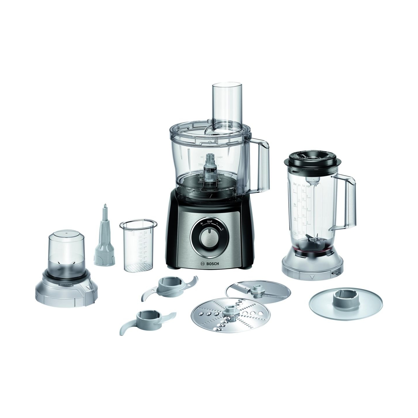 Bosch | Food Processor MultiTalent 3 Plus | MCM3PM386 | 900 W | Number of speeds 2 | Bowl capacity 2.3 L | Black/Stainless steel