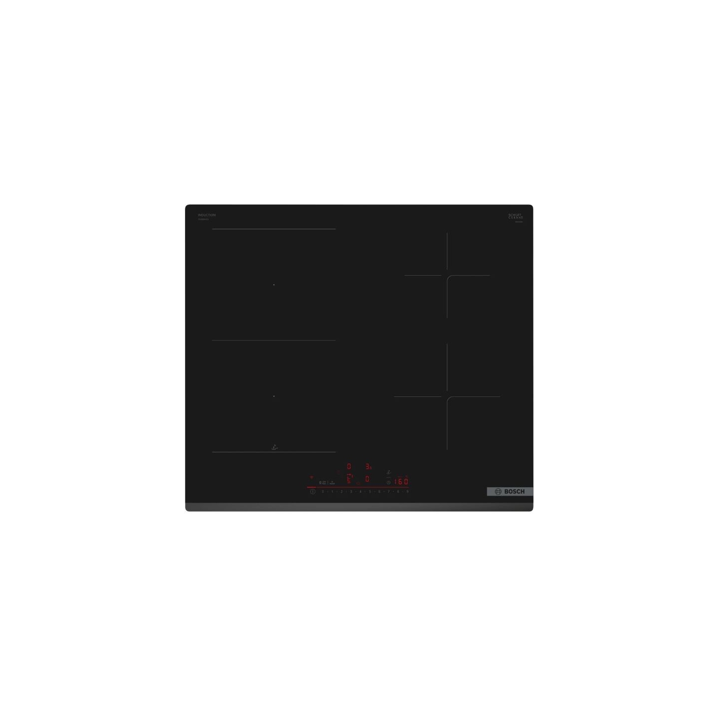 Bosch | Hob | PVS63KHC1Z Series 6 | Induction | Number of burners/cooking zones 4 | Touch | Timer | Black
