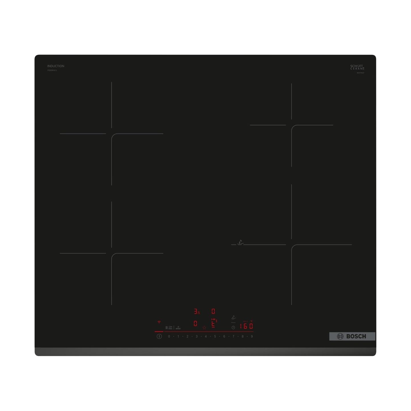 Bosch | Hob | PIE63KHC1Z | Induction | Number of burners/cooking zones 4 | Touch | Timer | Black