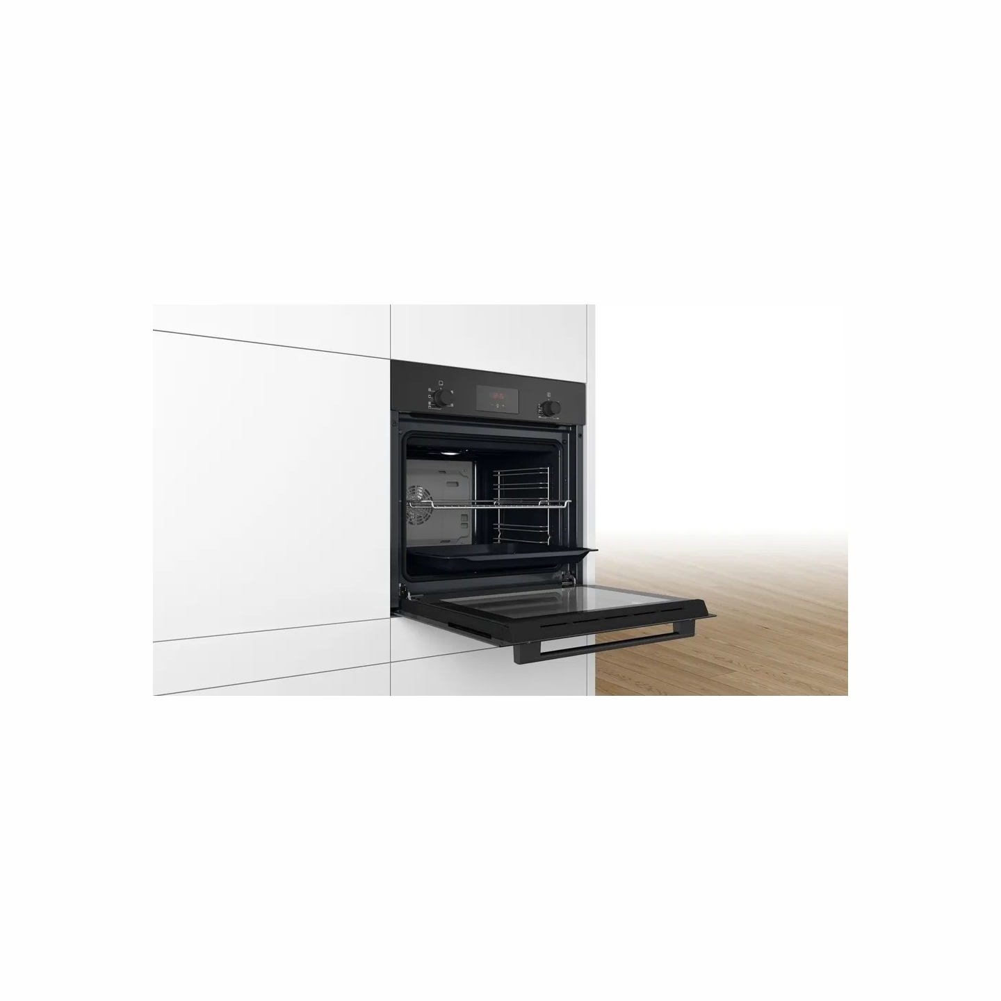 Bosch Oven | HBF133BA1 | 66 L | Electric | EcoClean | Knobs | Height 59.5 cm | Width 59.4 cm | Black