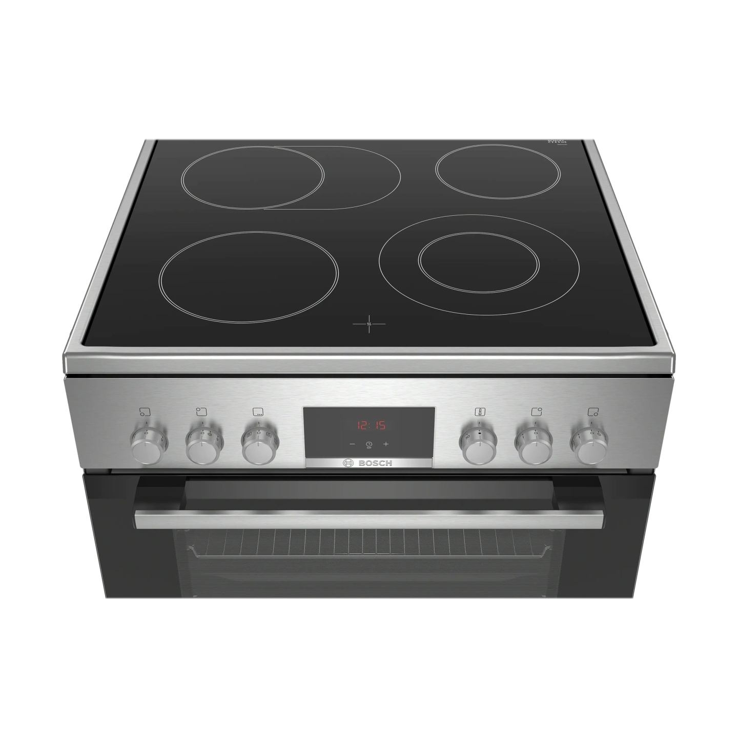 Bosch | Cooker | HKR39A250U | Hob type Vitroceramic | Oven type Electric | Stainless steel | Width 60 cm | Electronic ignition |